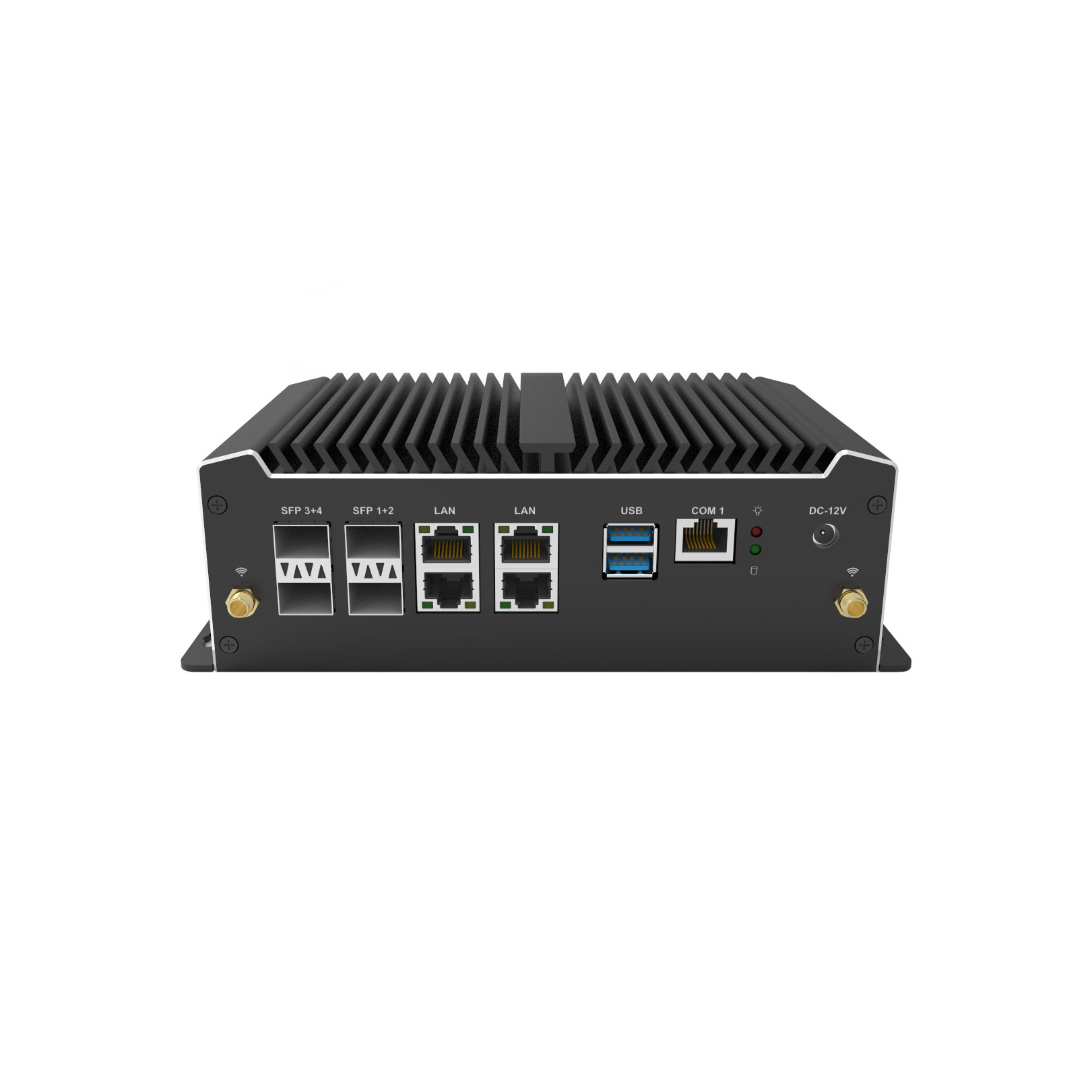 Dual Lan 10G Sfp+ Mini Pc - Atom C3758 8コアファンレスミニPC、4つの10G SFP+ポート、4つの2.5GbE LANポート、デュアルチャネルDDR4、産業用ネットワークアプライアンス
