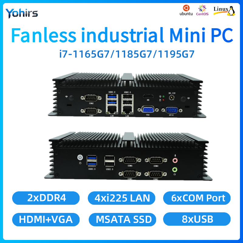 ファンレス組込みPC Intel Core i7-1165G - Fanless Industrial Pc Rs485 Core I7 のレビューと価格