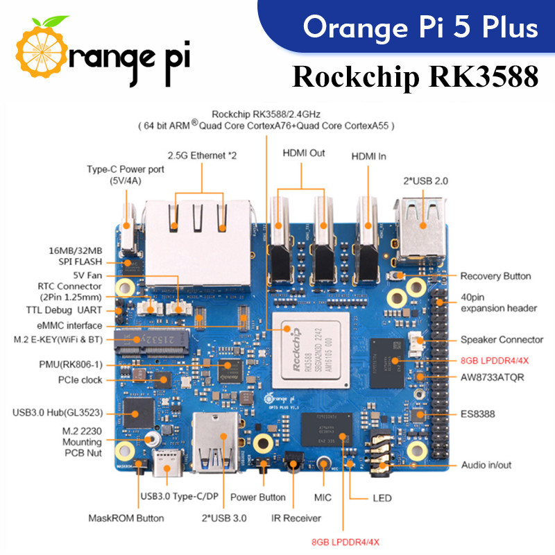 オレンジパイ5プラスシングルボードコンピューター,Rk358 - Rockchip Rk3588 Development Board のレビューと価格